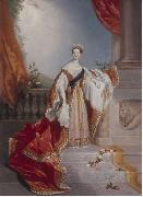 Edward Alfred Chalon Portrait of Queen Victoria on oil painting